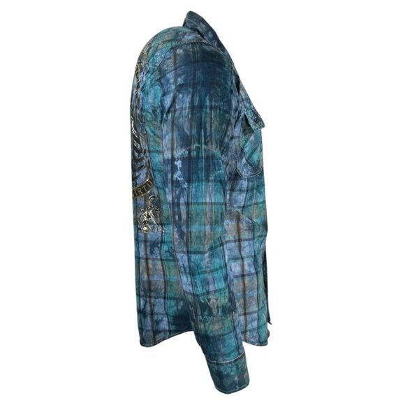 Xtreme Couture by Affliction Men's Button Down Shirt Gilded Cross - Picture 7 of 10